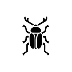 Simple bettle isolated flat black icon