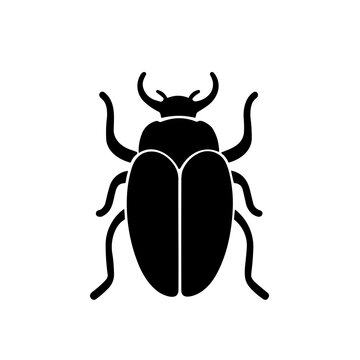 Simple bettle isolated flat black icon