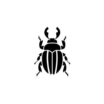 Simple bettle isolated flat black icon