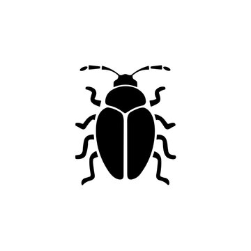 Simple bettle isolated flat black icon