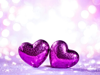 Obraz premium Romantic background with hearts