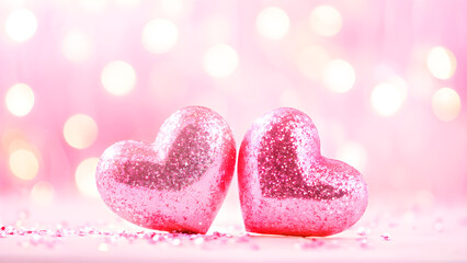 Obraz premium Romantic background with hearts