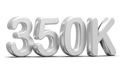 350k Followers Silver Number 3D Render