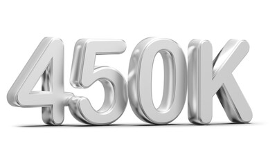 450k Followers Silver Number 3D Render