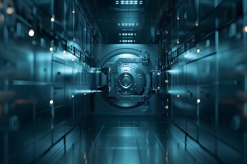 Fortified cloud-based vault where documents are securely stored and accessed, ensuring data protection and confidentiality.