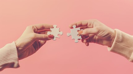 Hands holding puzzle pieces