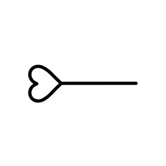 Simple love heart arrow isolated icon.