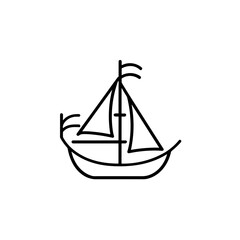 Simple pirate boat isolated icon.