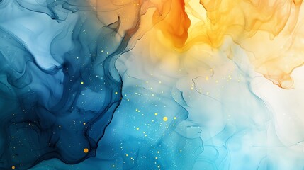 abstract background featuring swirls of blue, pink, and yellow