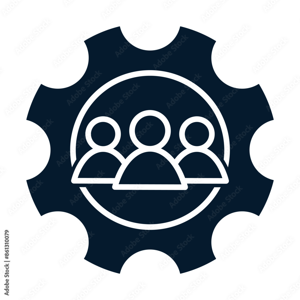 Poster technical support group concept. vector linear icon isolated on white background.