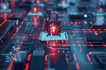 Image illustrating robust data protection measures including encryption protocols, safeguarding sensitive information in digital environments.