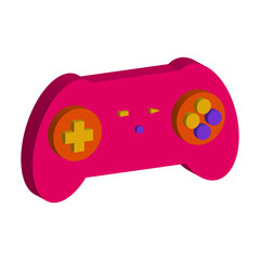 3d Retro Game Console Icon. Isolated on White Background.