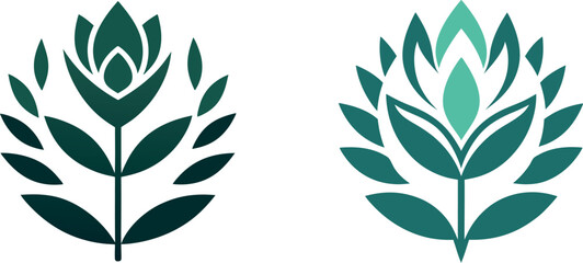 Fototapeta premium Flower logo vector art illustration. 