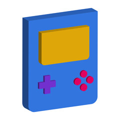 Obraz premium 3d Retro Game Console Icon. Isolated on White Background.