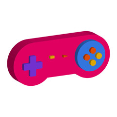 3d Retro Game Console Icon. Isolated on White Background. © Fadhil