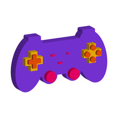 3d Retro Game Console Icon. Isolated on White Background.