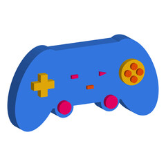 3d Retro Game Console Icon. Isolated on White Background.