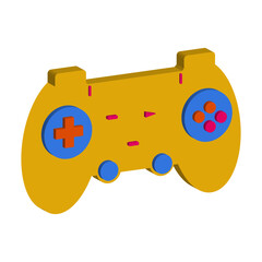 3d Retro Game Console Icon. Isolated on White Background.