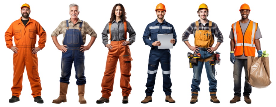 diverse people career full body set