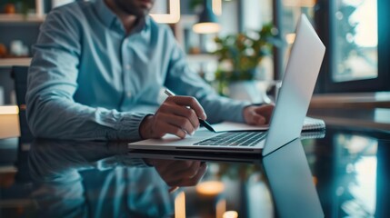 A man working on laptop