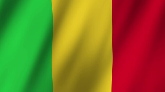 Mali Flag Flowing Majestically in the Breeze