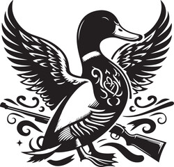 Fototapeta premium Duck design silhouette vector art work EPS file, Generator AI