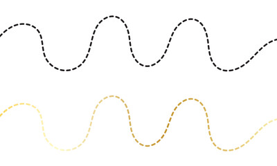 Wavy line, curved dotted line  on white and black  background. EPS 10