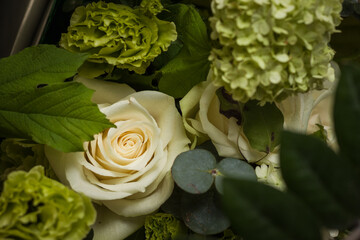Beautiful flower bouquet. Roses in a flower bouquet. 