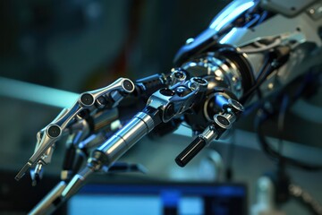 Obraz premium A closeup of an advanced robotic surgical instrument