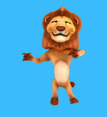 Fun 3D cartoon lion dancing