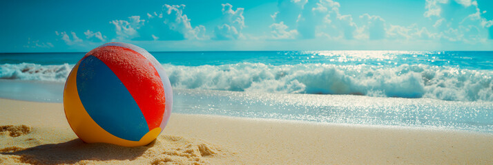 Obraz premium sea and beach with a beach ball