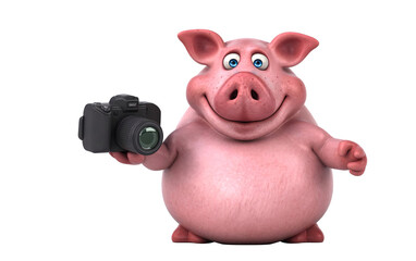Fun 3D cartoon pig illustration