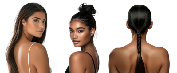 PNG women show her back  cut out element set