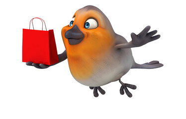 Fun 3D cartoon bird illustration