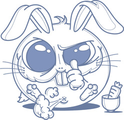 Angry rabbit with the carrot