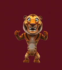 Fun 3D cartoon tiger