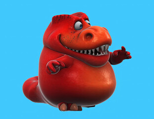 Fun 3D cartoon dinosaur dancing