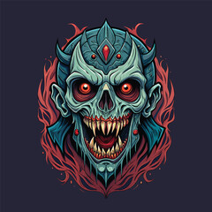 horror mask vector illustation. the theme from hallowen and horror scene. can be used for t-shirt and more