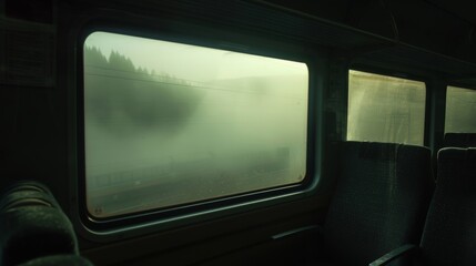 Sunlight filters through the fog creating an ethereal glow in the valley.