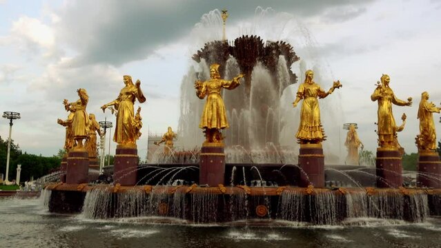 Friendship of Nations fountain in VDNKh, Moscow