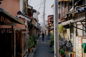 Amazing view of Japanese Houses at small roadway or Alley in Maizuru, Kyoto, Japan