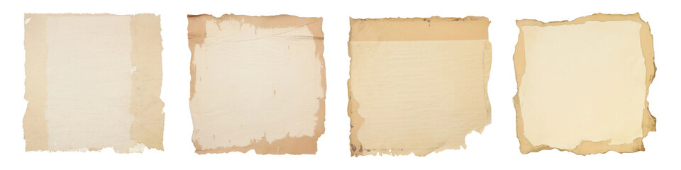 Vintage ripped paper png cut out element set