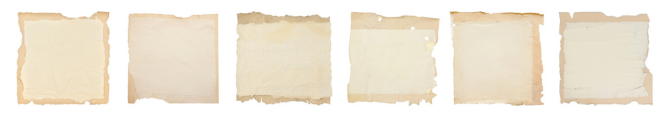 Vintage ripped paper png cut out element set