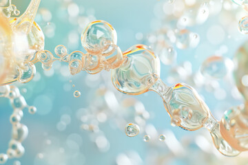 Targeted Exfoliation: Microscopic View of AHA & BHA Molecules Selectively Dissolving Dead Skin Cells