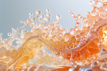 Unclog & Renew: Close-Up of AHA & BHA Molecules Exfoliating Dead Skin for a Smoother, Brighter Complexion