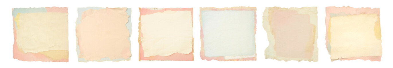 Vintage chevron ripped paper png cut out element set