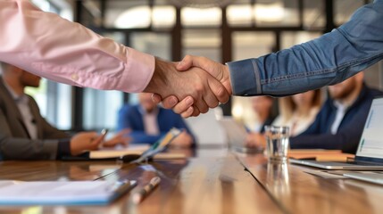 The handshake at meeting