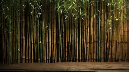 Fototapeta premium bamboo background with leaves