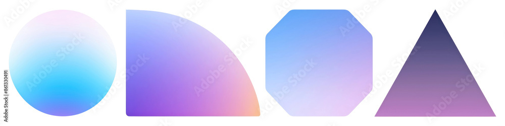 Poster gradient shape png cut out element set