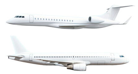 Fototapeta premium Airplane airliner aircraft vehicle png cut out element set